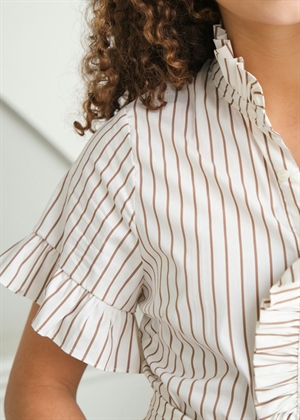 Nellie wide stripe kjole Ivory Neo Noir 